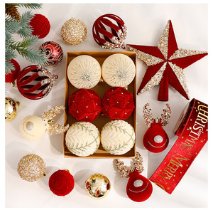 LINGKAI Decorazioni Natalizie All'Ingrosso Palline di Natale in Plastica Dipinte a Mano con Glitter Ornamenti Appesi per Albero di Natale - Product Image 1