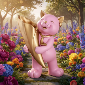 Vase à fleurs en résine chat porte-bonheur, peint à la main, écologique, <span class=keywords><strong>prix</strong></span> d'usine, vente en gros, pour la rentrée scolaire, Noël, chambre à coucher, table de chevet - Product Image 1