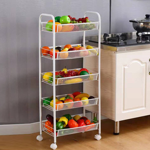 Top Sellers Mobile Rolling Metal Storage Cart With Caster Wheels 3-Tier <strong>Shelving</strong> Easy to Assemble Kitchen Organizer Rack - Product Image 1