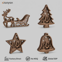 Großhandel 3D Mehrschichtige Holz-Rentier-Schlitten-Dekoration |   Maßgefertigtes Weihnachtstisch-Ornament |   XIAOYAN AW059 |   Exklusive Feiertagsartikel