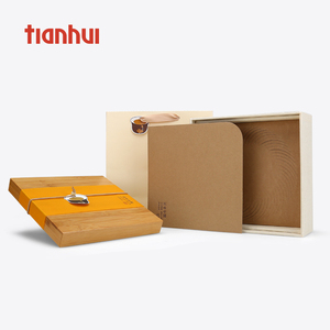Handmade Tea Cake Bamboo Lid Storage Tea Boxes for Gift Pack