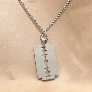 <b>Titanium</b> Steel Colored Blade Pendant Men's Stainless Steel Rainbow Necklace Everyday Wear Geometric Themed Charm 280642 - Product Image 2