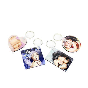 Spot Produit Fête D'anniversaire Décoration Promotion Activités Cadeaux Unique Mdf Sublimation Blancs Laser Gravure <span class=keywords><strong>Porte</strong></span>-clés - Product Image 2