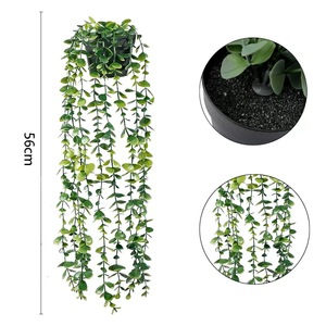 Zhou Fa Artificial Hanging Plant <b>Eucalyptus</b> Vine Indoor Wall Decor Plastic Ornament Wedding Decoration - Product Image 3