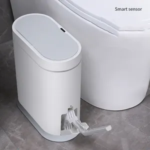 Custom Extra Recycling Dustbin Cover Indoor Under Smart Garbage Container Rubbish Bin Mini Trash Can With Toilet Brush