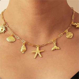 2024 yeni gelenler Women tema Bohemia denizyıldızı kabuklu deniz hayvanı kabuğu kolye kolye kadınlar için yaz plaj takı hediyeler - Product Image 2