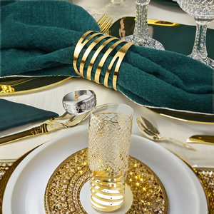 FY 2026 Popular Christmas Wedding Dining Table Decoration Hollow Sturdy Gold Metal Eco-Friendly Stocked Semi-<b>Circle</b> Napkin <b>Ring</b> - Product Image 2