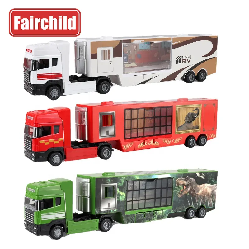 Diecast Toy Vehicles Amazon Hot Sale RV car Truck Model Of Alloy Container Truck For Boy Toy Modelo Collection