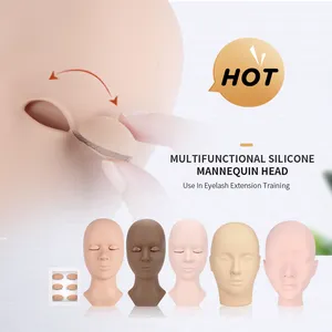 Hollyren Practicing Head Mannequin For Training High Quality Realistic Model Lash Tech Mannequin Head With Replaced Eyelids