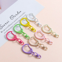 Anneaux ouverts colorés pour la fabrication de bijoux DIY, accessoires en métal, porte-clés, connecteur, porte-clés avec chaîne, mousqueton, porte-clés séparé