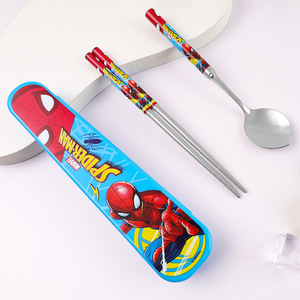 TGYW <strong>Marvel</strong> 304 Stainless Steel Spoon and Chopsticks Set Cute Cartoon Student Dormitory Home Portable Tableware - Product Image 4