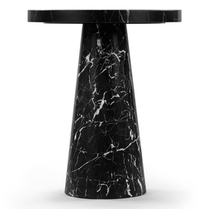 Household Concrete Textured Decorative Round <strong>Table</strong> Luxurious and Understated <strong>Black</strong> Marble High Legged <strong>Side</strong> <strong>Table</strong> - Product Image 1