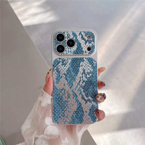 Original Leather Snake skin pattern Phone <b>case</b> for iPhone 17 16 15 14 Pro Max Animal Lens Leopard Converted Laser Back Cover - Product Image 4