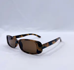 2024 Vintage imprimé léopard oeil de chat petit cadre Punk lunettes de soleil pour hommes femmes nouvelles tendances transfrontalières avec cadres rose noir