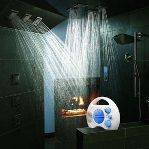 Custom White IPX4 Waterproof AM FM <b>Shower</b> <b>Radio</b> with Hanging Handle Battery Powered Splash-Proof Bathroom <b>Radio</b> - Product Image 6