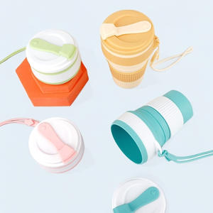 HuaShanQi Mug perjalanan silikon, cangkir kopi pintar air kopi silikon portabel dapat dilipat grosir - Product Image 4