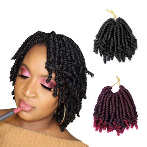 Cabello Sintético al por Mayor para Trenzas de Ganchillo, Corto de 6 Pulgadas, Pre-Trenzado, Bomb Spring Twist <span class=keywords><strong>Curl</strong></span>, para Niños, Bomb <span class=keywords><strong>Passion</strong></span> - Product Image 1
