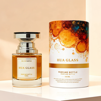 En stock, flacons de parfum en verre transparent à fond épais, personnalisables avec logo haut de gamme, 30/50/100 ml, avec boîte cadeau