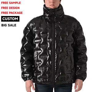 Giacca Invernale da Uomo con Logo Personalizzato, Piumino Caldo con Gomma Stampata a Rilievo, Giubbotto da Aviatore Autunno <span class=keywords><strong>e</strong></span> Inverno - Product Image 1