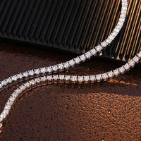 Bracelet tennis unisexe en argent S925 plaqué or 18 carats avec pierres de moissanite de 2 mm couleur D de haute qualité, style hip-hop transfrontalier Guangxi GOBR000127