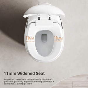 Inodoro Inteligente de Una Pieza con Diseño de Ballena <span class=keywords><strong>MUBI</strong></span>, Color Gris, Forma de Huevo, con Control Remoto y Sensor de Descarga Automática - Product Image 4