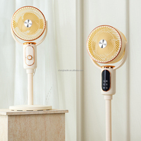 Nouvel Arrivage Ventilateur sur Pied à Forte Puissance avec Affichage de la Température, Ventilateur de Table à Bouton Tactile, Circulateur d'Air à Oscillation Automatique 3D