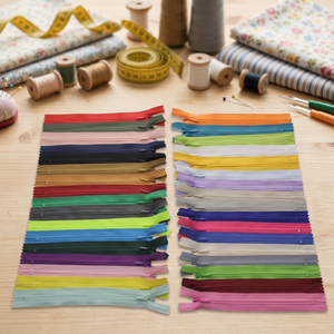 Fermeture éclair invisible en aluminium en U, colorée, à extrémité ouverte, à verrouillage automatique, pour sacs, vêtements et articles d'habillement – Vente en gros - Product Image 3