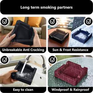 Forme personnalisée Cendrier portable pliable en céramique bois porcelaine or de luxe - Product Image 5