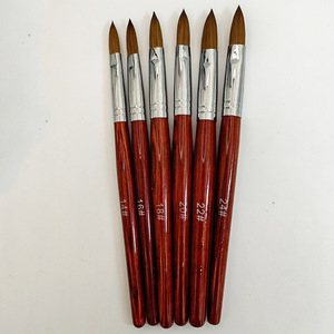 100% Kolinsky Sable Nail <b>Brush</b> Red Wood <b>Round</b> Flat Acrylic Size 12 14 16 18 20 Manicure Salon Painting Drawing Nail Art Tool - Product Image 1