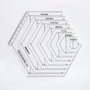 Righello in plastica Haiju per patchwork, strumento di taglio e misurazione per cucito, con margine di cucitura verticale per abbigliamento - Product Image 4