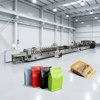 Machine de fabrication de sachets à fond carré avec fermeture éclair, à soufflet et à 8 soudures latérales, pour raisins secs de qualité alimentaire