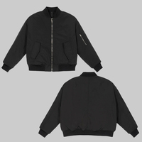 Blouson Bomber Court Homme Imperméable Style MA1 Oversize Uni Fonctionnel Multi-Zip Streetwear Logo Personnalisé Vente en Gros