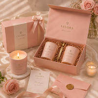 Boîte d'emballage de bougies en carton écologique de luxe personnalisée avec poignée pour la promotion et l'utilisation en supermarché, produits parfumés pour les fêtes
