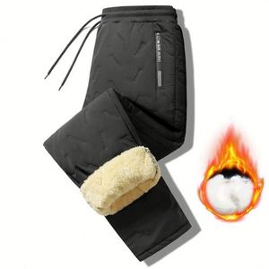 Pantalones de primavera para hombre, cortavientos, transpirables, de pana, informales, de tiro medio, para actividades al aire libre, con forro polar y cierre con cordón, cálidos - Product Image 3