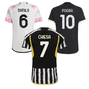 23 24 VLAHOVIC POGBA CHIESA seragam Pria Wanita anak-anak bintang klub kustom pakaian sepak bola kaus sepak bola Juventus kaus