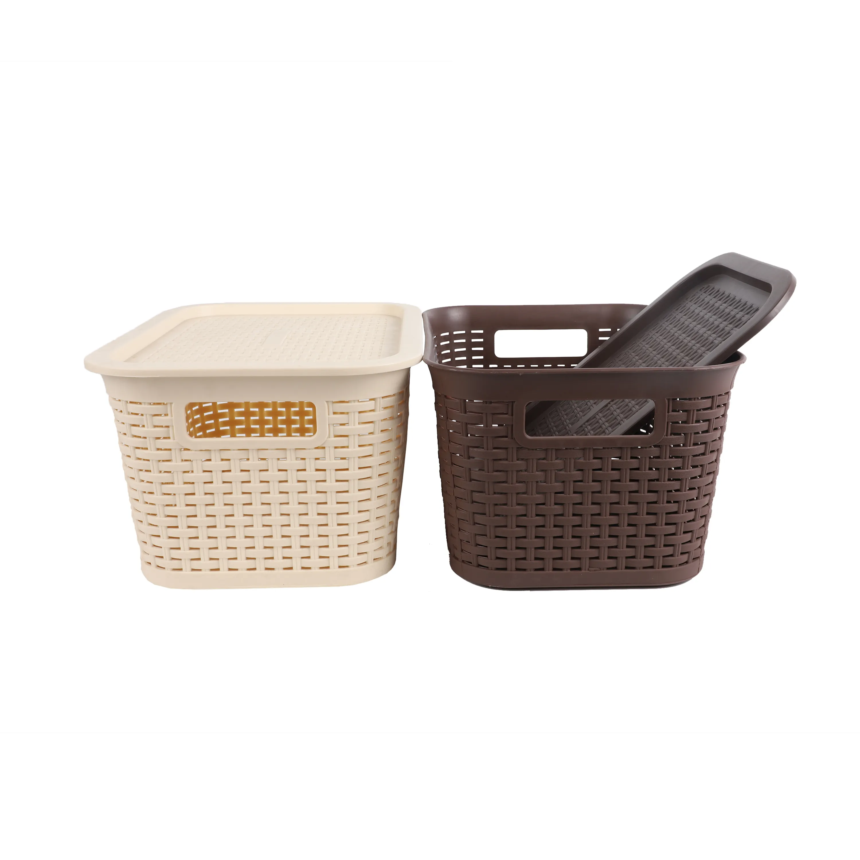GREENSIDE High Quality Multi Sizes clothes organizer Plastic Basket for storage with Handles And Lid
