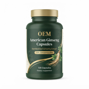 Capsules d'extrait de ginseng américain OEM ODM 1200mg, 120 unités, en vrac, marque privée, complément alimentaire - Product Image 1