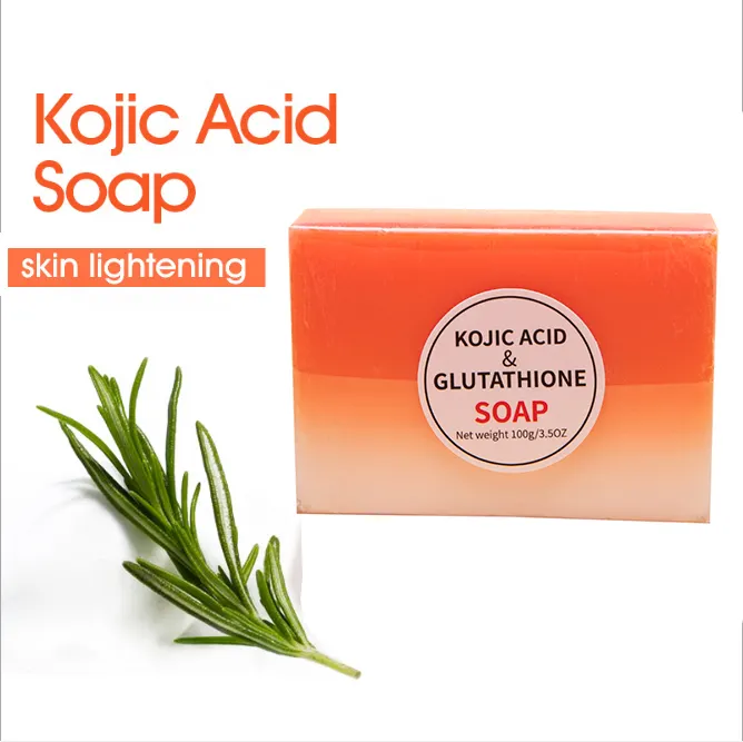 Sabão de barra branqueador de pele para banho de marca própria, sabonete com ácido kójico, sabonete orgânico natural Kojie San