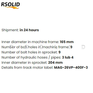 มอเตอร์เดินทาง Rsoliddiesel รุ่น MAG-26VP-400F-3 สำหรับเครื่องจักรก่อสร้าง 35Z, DX35, DX35Z อะไหล่หมายเลข K1010210A,K1010210B,K9003720 - Product Image 5