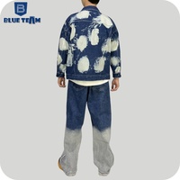 Équipe bleue |   Ensemble en jean personnalisé : pantalon et veste en denim, ensemble 2 pièces pour homme, jean personnalisé avec veste personnalisée, tie-dye