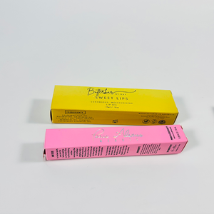 Scatola Rigida Giallo Brillante con <span class=keywords><strong>Tipografia</strong></span> Minimalista - Confezione di Lusso per Prodotti per la Cura delle Labbra e della Pelle - Product Image 3