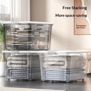 Transparente Extra-Große Tragbare Staubdichte Feuchtigkeitsbeständige Kunststoff-Aufbewahrungsbox Haushaltsorganisation Kleidung Wohnzimmer <span class=keywords><strong>Lener</strong></span> B3610 - Product Image 5