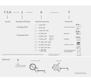 TOOWEI Impermeable a prueba de polvo Resistente a la corrosión 2Pos DPST <span class=keywords><strong>Interruptor</strong></span> de palanca de encendido y apagado - Product Image 5