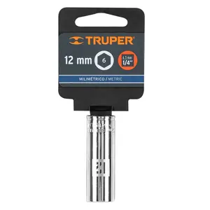 Juego de Llaves de Tubo de 6 Puntas, 12 mm de Largo, con Enchufe de 1/4 de Pulgada, Marca TRUPER - Product Image 4