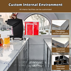Jinlijing tùy chỉnh nhượng Bộ Gelato kem xe tải nhà bếp di động được trang bị đầy đủ foodtruck tuyết nón nhỏ màu hồng thực phẩm Trailer - Product Image 4