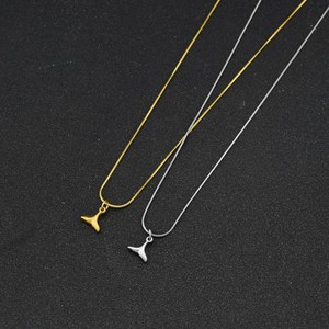 Retro Simple <b>Titanium</b> Steel Beauty's Tail Shaped Pendant Necklace Fashion Niche Design Women's Necklaces Wholesale Jewelry - Product Image 2