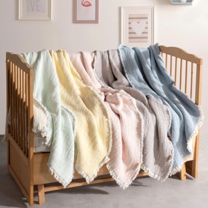 Edredón de Muselina Orgánica para Bebé, Tejido Estampado, Manta de <span class=keywords><strong>Cuna</strong></span> de Algodón Suave, Lujosa, para Todas las Estaciones, Neutral, para Guardería - Product Image 1