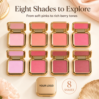 Palette de fards à joues mats vegan 8 couleurs, longue tenue, aspect naturel, pour usage quotidien du maquillage du visage
