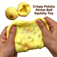Balle anti-stress ASMR en forme de pomme de terre croustillante, jouet sensoriel à presser fait main rempli de perles rondes, jouet sensoriel pour soulager l'anxiété pour adultes
