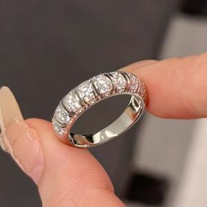 Bague ronde en diamant antique, argent pur S925, design vintage français rétro haut de gamme avec diamant complet, niche - Product Image 5